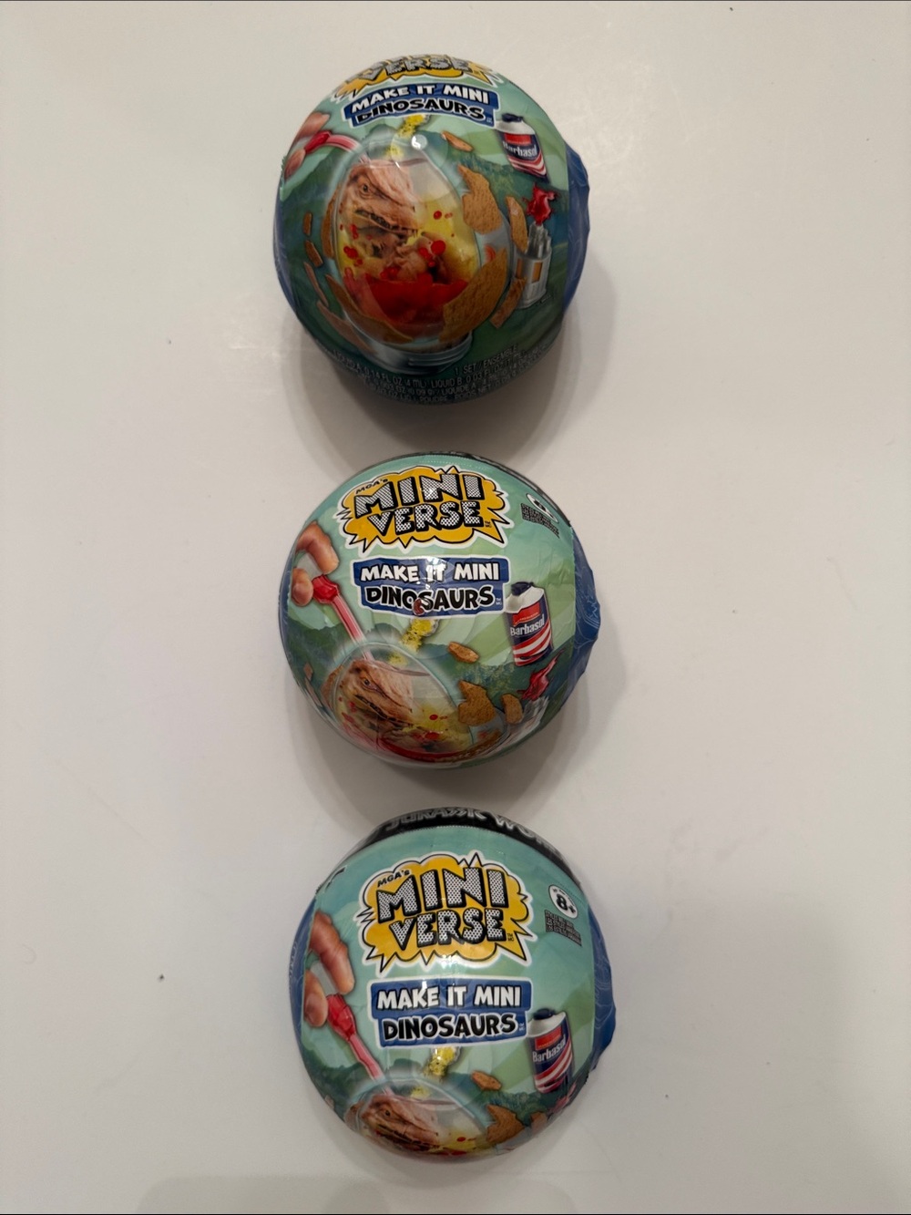3 Pack of MGA’s Minverse Make it Mini Dinosaurs, New